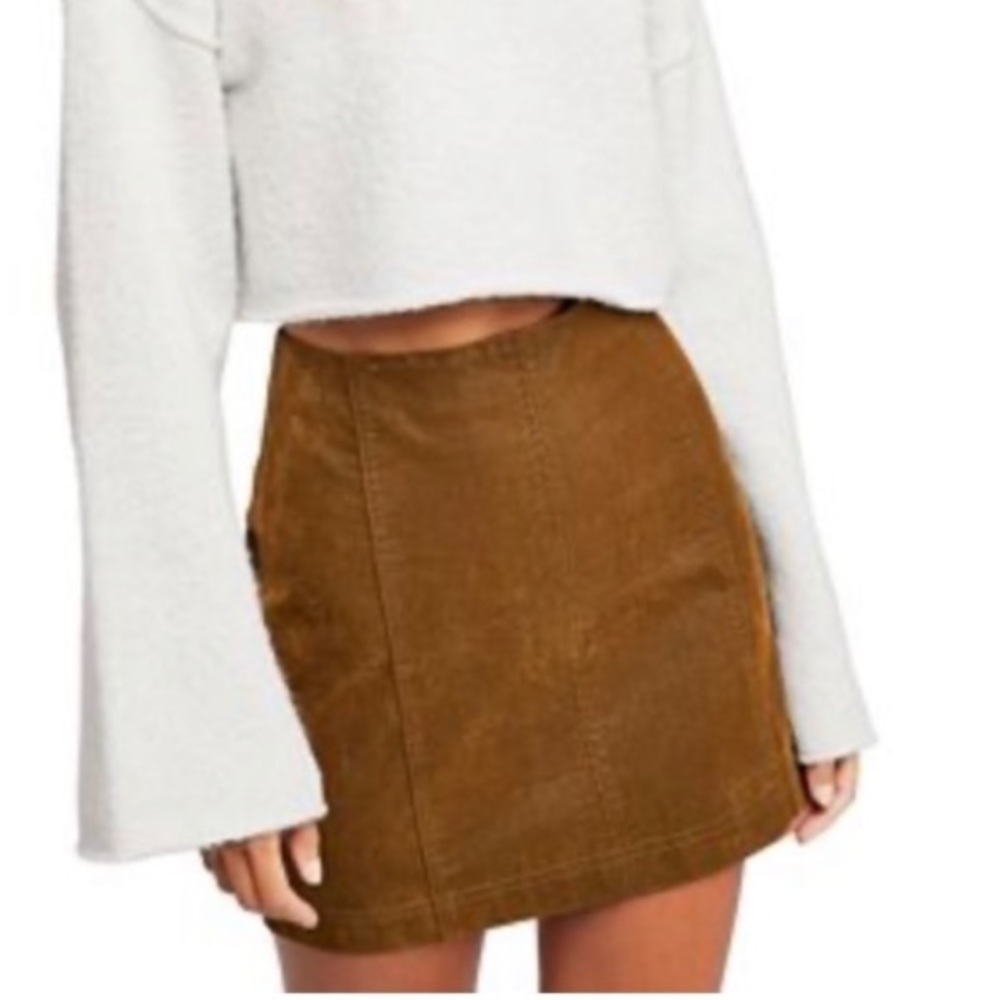 Free People vegan suede mini skirt, size 0